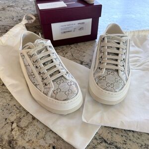 Gucci Women's Gray Monogram Sneakers